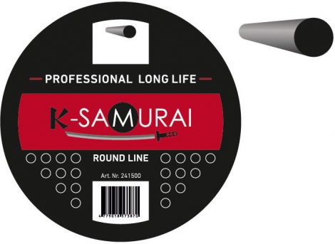 Pjovimo valas K-SAMURAI PROFFI. 2,4 mm x 15 m apvalūs. Supakuotas į blisterį.