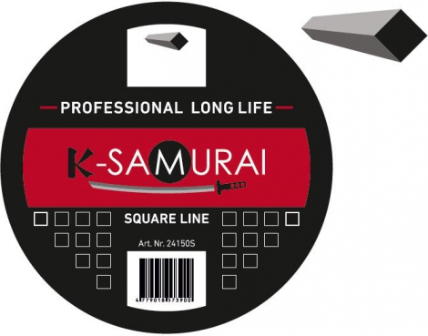 Pjovimo valas K-SAMURAI PROFFI. 2.7 mm x 15 m kvadratinis. Supakuotas į blisterį.